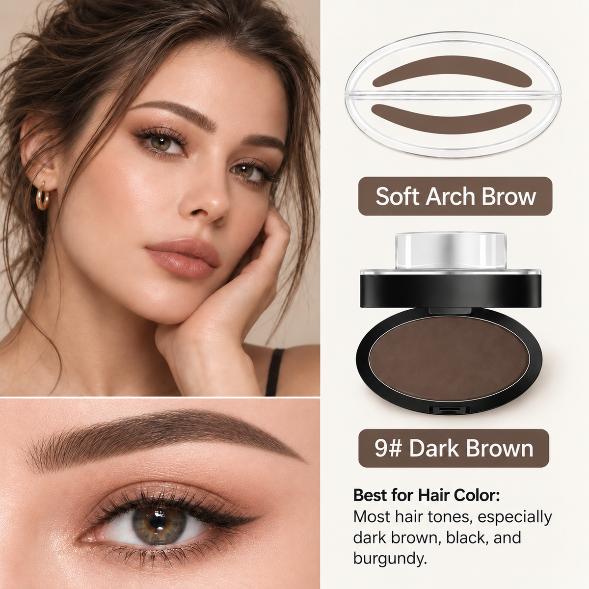5-Second Brow Stamp Kit – 3 Colors & 3 Brow Shapes