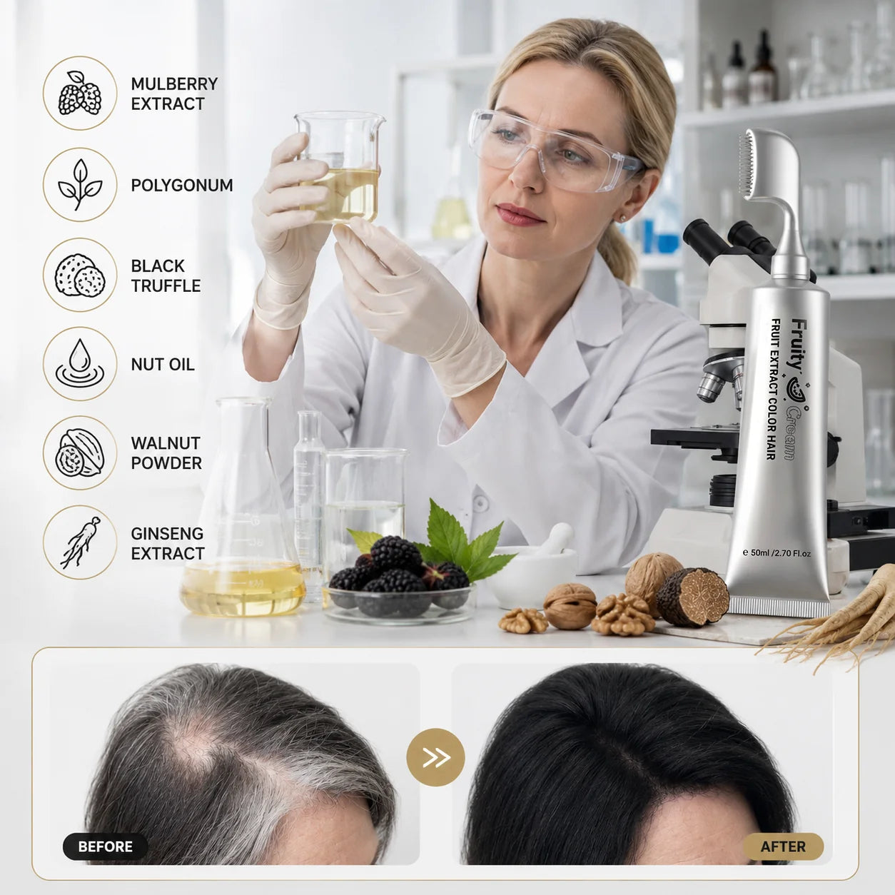 2-in-1 Comb Applicator Hair Dye for Easy, Mess-Free, Long-Lasting Color