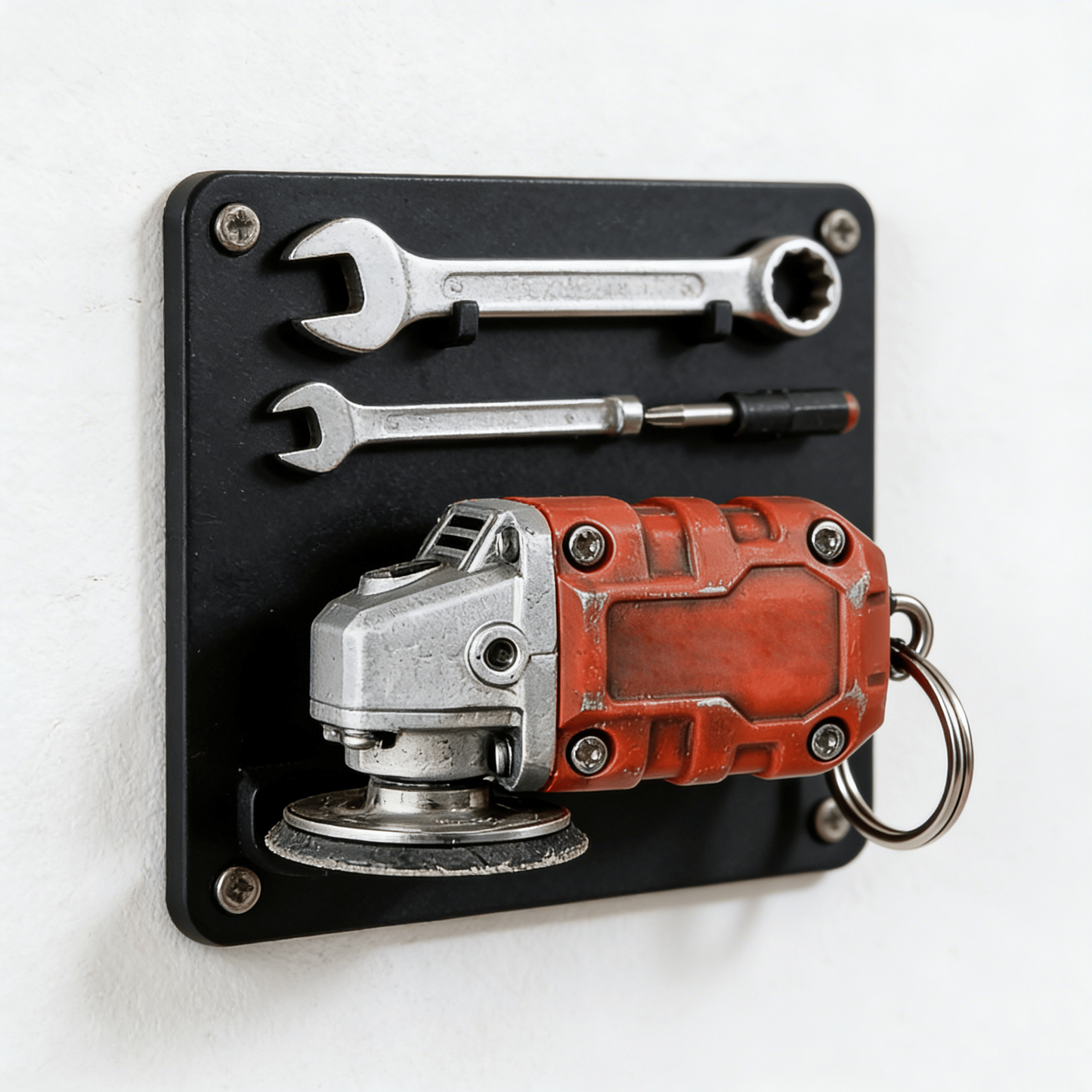 🛠️2-in-1  Mini Grinder Keychain: On-the-Go Smoothing Tool + Tool Enthusiast Collectible