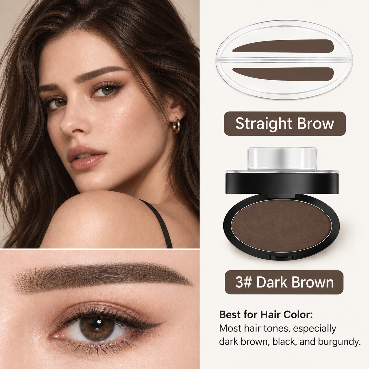 5-Second Brow Stamp Kit – 3 Colors & 3 Brow Shapes