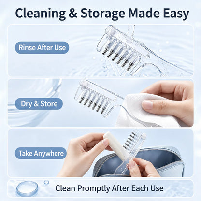 Refillable Scalp Oil Applicator Comb – Precision Serum Application with 7 Metal Massage Tips