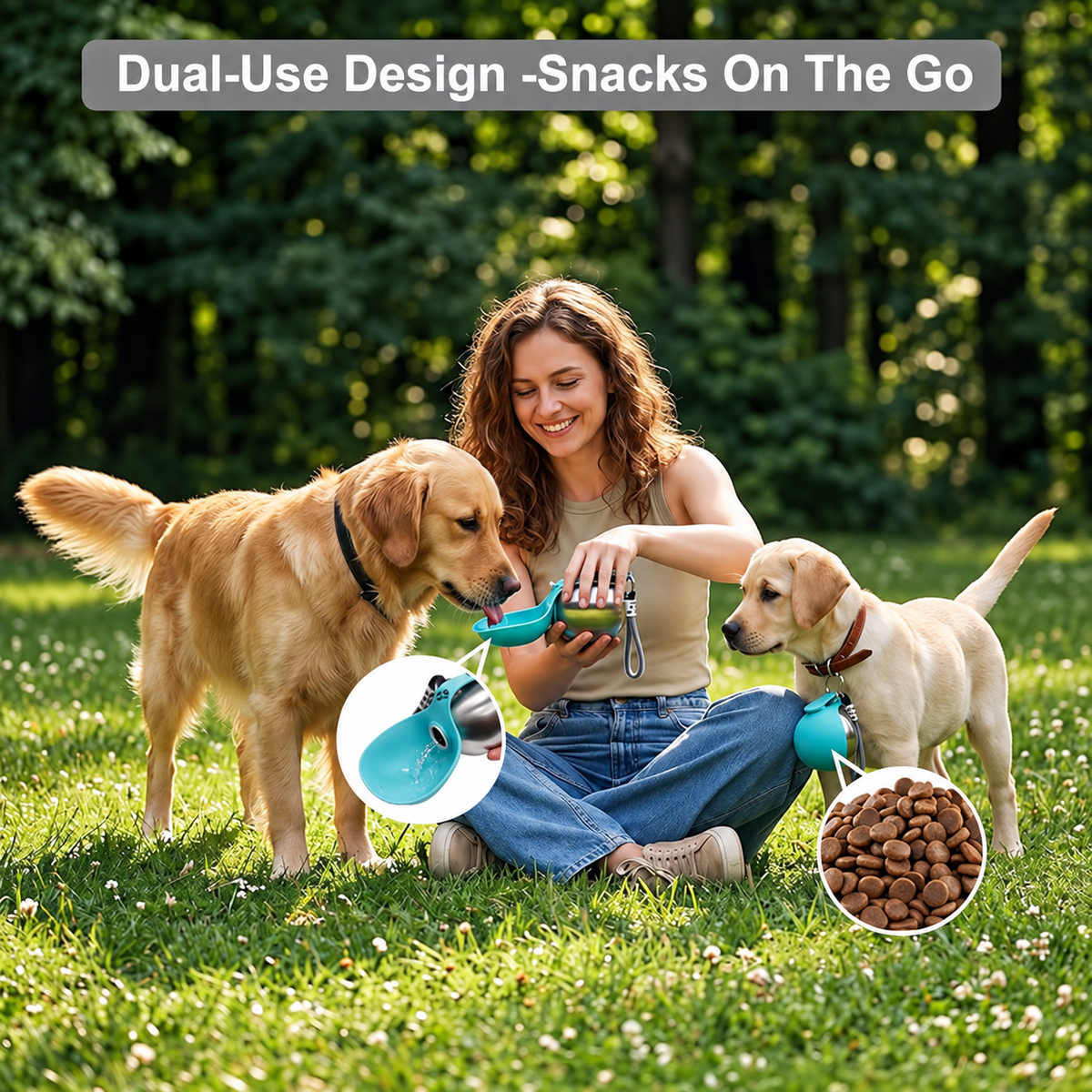 2-in-1 Portable Dog Water Bottle | Leak-Proof Travel Water Bowl for Small Dogs