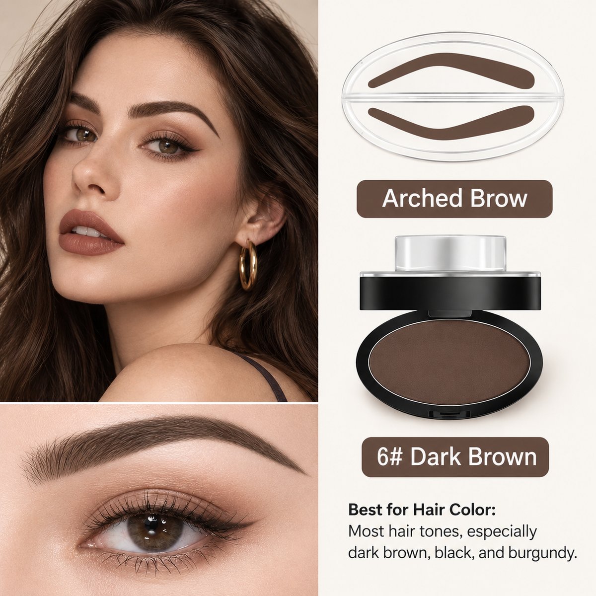 5-Second Brow Stamp Kit – 3 Colors & 3 Brow Shapes