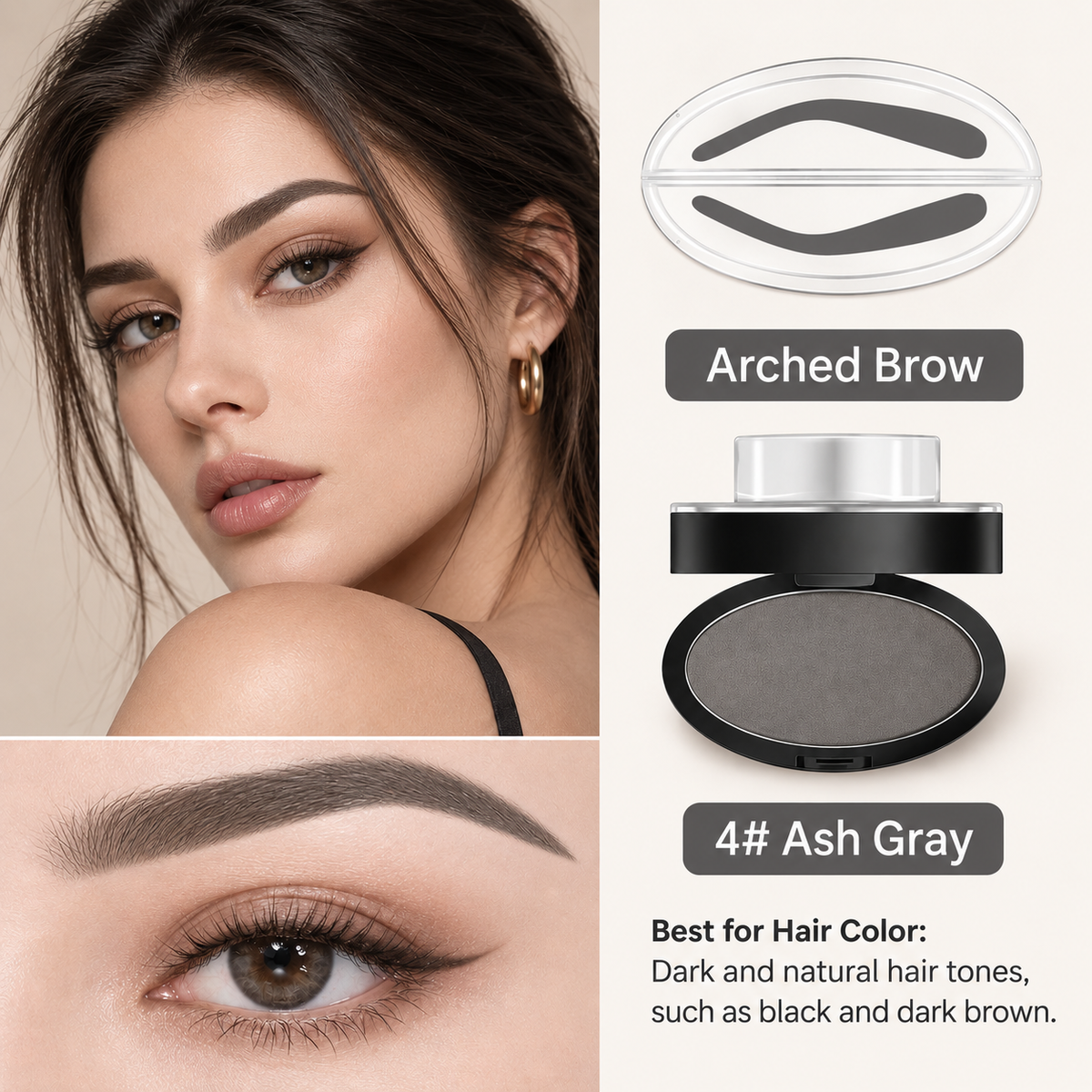 5-Second Brow Stamp Kit – 3 Colors & 3 Brow Shapes