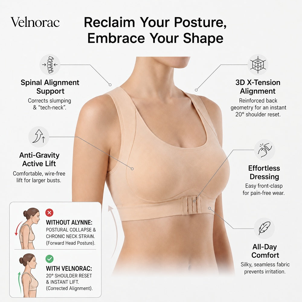 Velnorac Upgraded 3D Posture Corrector Bra for Women – Wireless Front Closure, No Back Hooks, Full Lift & Back Support