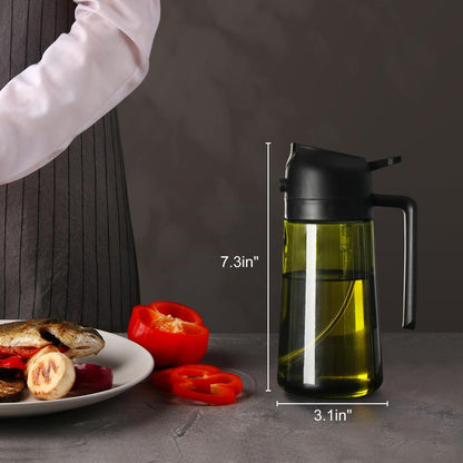 🎁HOT SALE💕2 in 1 Glass Oil Sprayer & Dispenser🔥