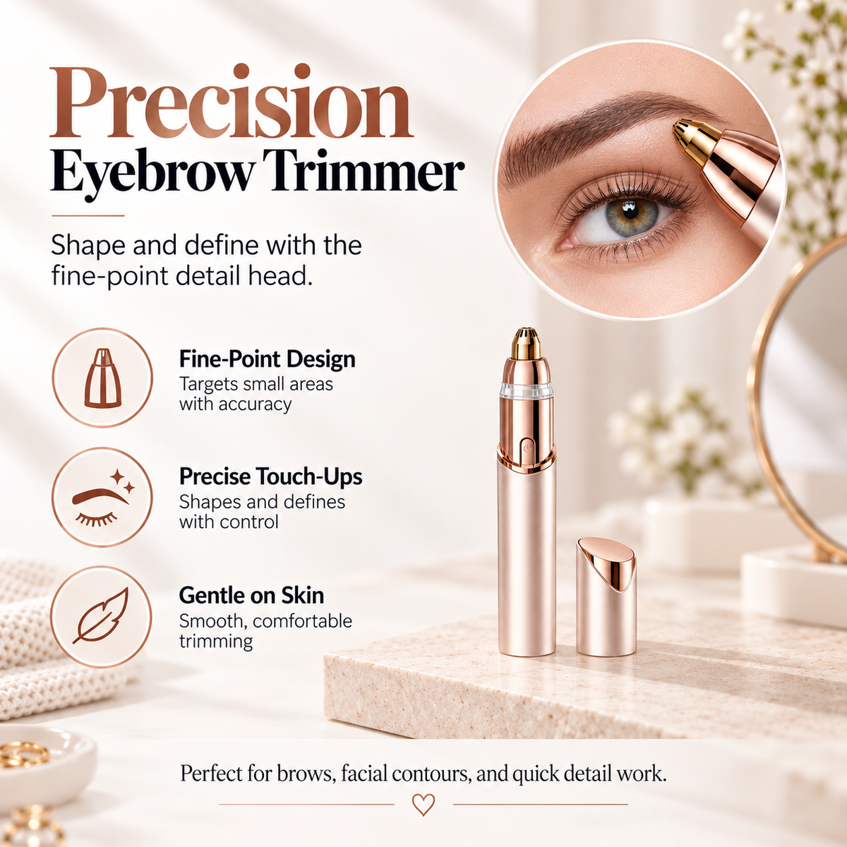 ✨ Upgraded 2-in-1 Brow & Body Hair Trimmer – Smooth & Precise Grooming