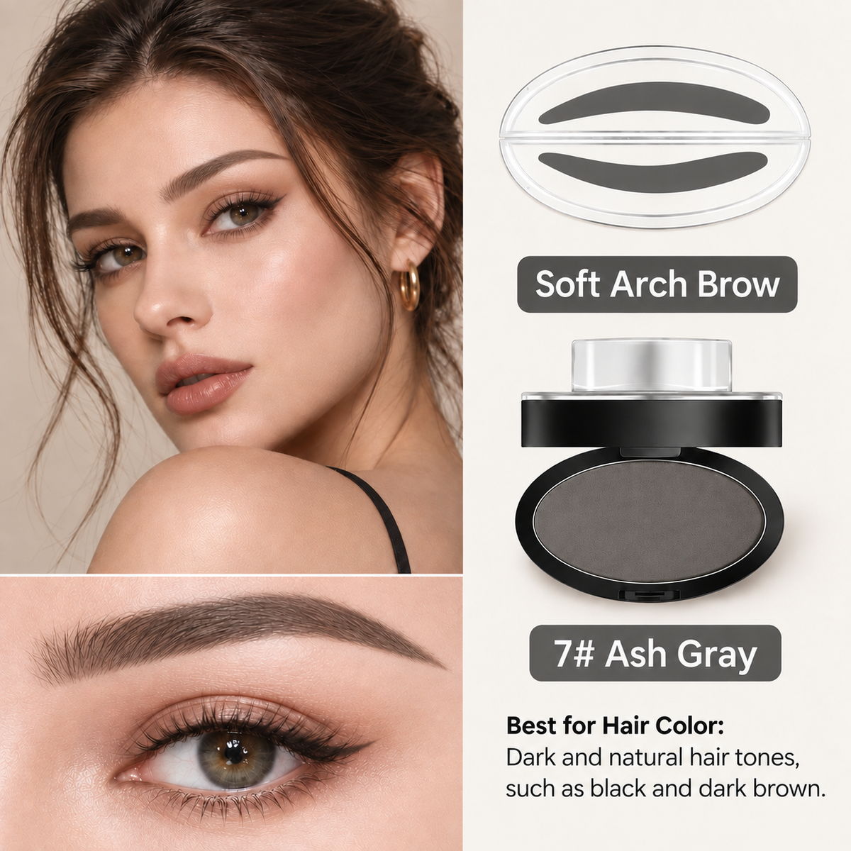 5-Second Brow Stamp Kit – 3 Colors & 3 Brow Shapes