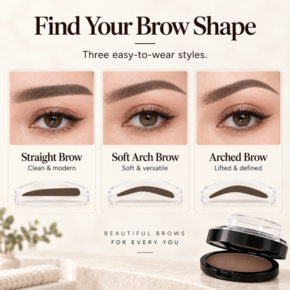 5-Second Brow Stamp Kit – 3 Colors & 3 Brow Shapes