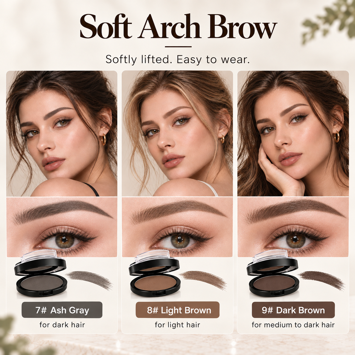 5-Second Brow Stamp Kit – 3 Colors & 3 Brow Shapes