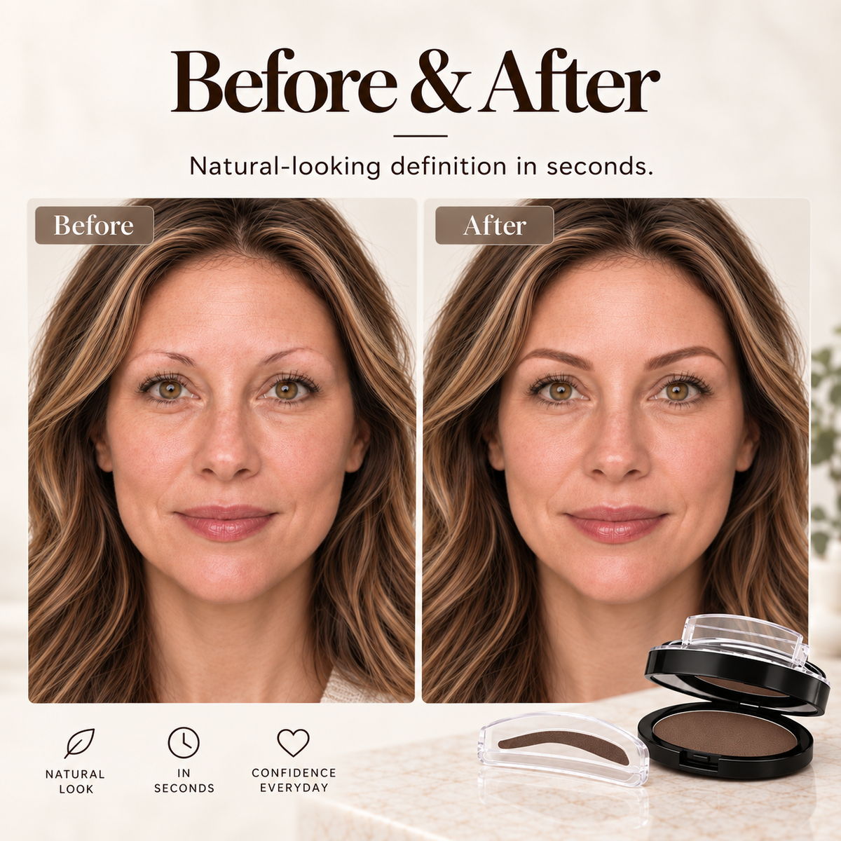 5-Second Brow Stamp Kit – 3 Colors & 3 Brow Shapes