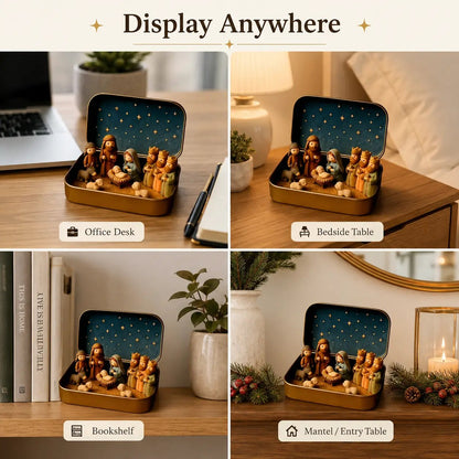 Mini Nativity Scene Keepsake Tin — 🙏Pocket-Sized Christmas Holy Family Set