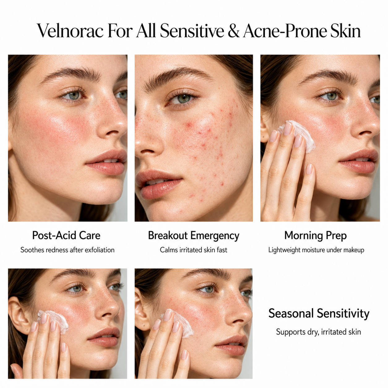 VELNORAC® PDRN Barrier Repair Cream – Hydrating Moisturizer for Breakout-Prone Skin, Redness, Post-Acne Marks & Dry Flaky Skin