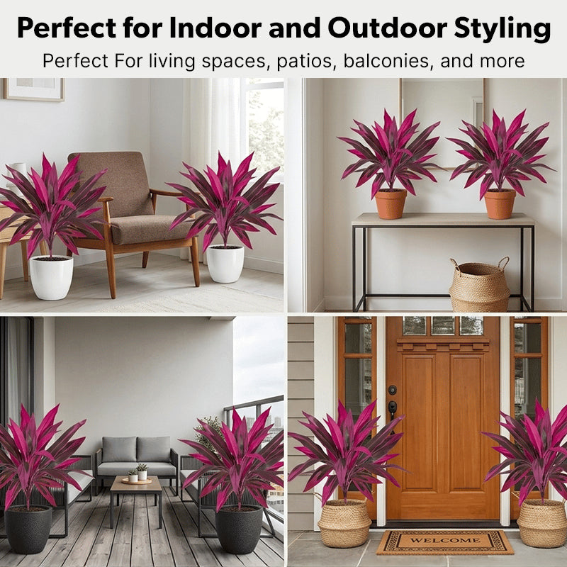 🔥 LAST DAY 50% OFF! 🏡🌿2Pcs Artificial Red Cordyline Ti Plant – No-Fuss Year-Round Vibrant Foliage!