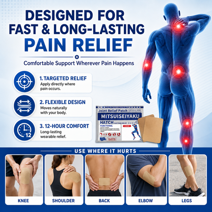 Joint Relief Patch, Fast-Acting Pain Relief Patches for Knee, Back, Neck, Shoulder & Muscle Discomfort