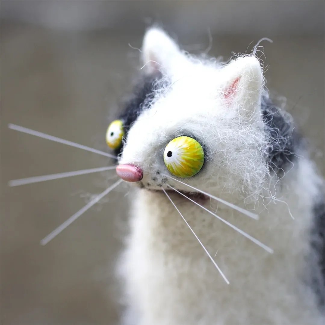 🔥Hot Sale 49% OFF🌟🐭👀Handmade Wool Felt Big-Eyed Panicked Weirdo — Quirky Plush Pal🧶