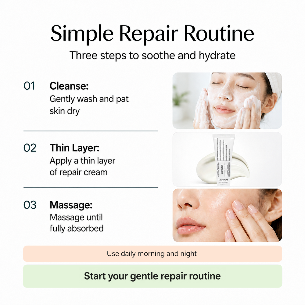 VELNORAC® PDRN Barrier Repair Cream – Hydrating Moisturizer for Breakout-Prone Skin, Redness, Post-Acne Marks & Dry Flaky Skin