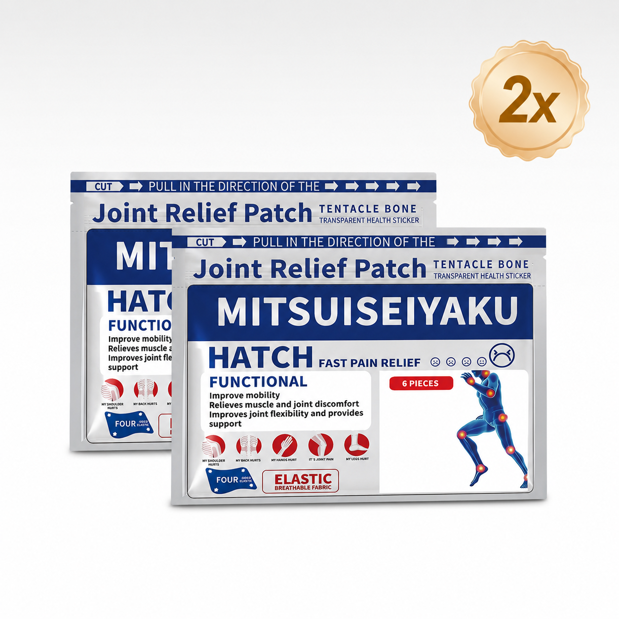 Joint Relief Patch, Fast-Acting Pain Relief Patches for Knee, Back, Neck, Shoulder & Muscle Discomfort