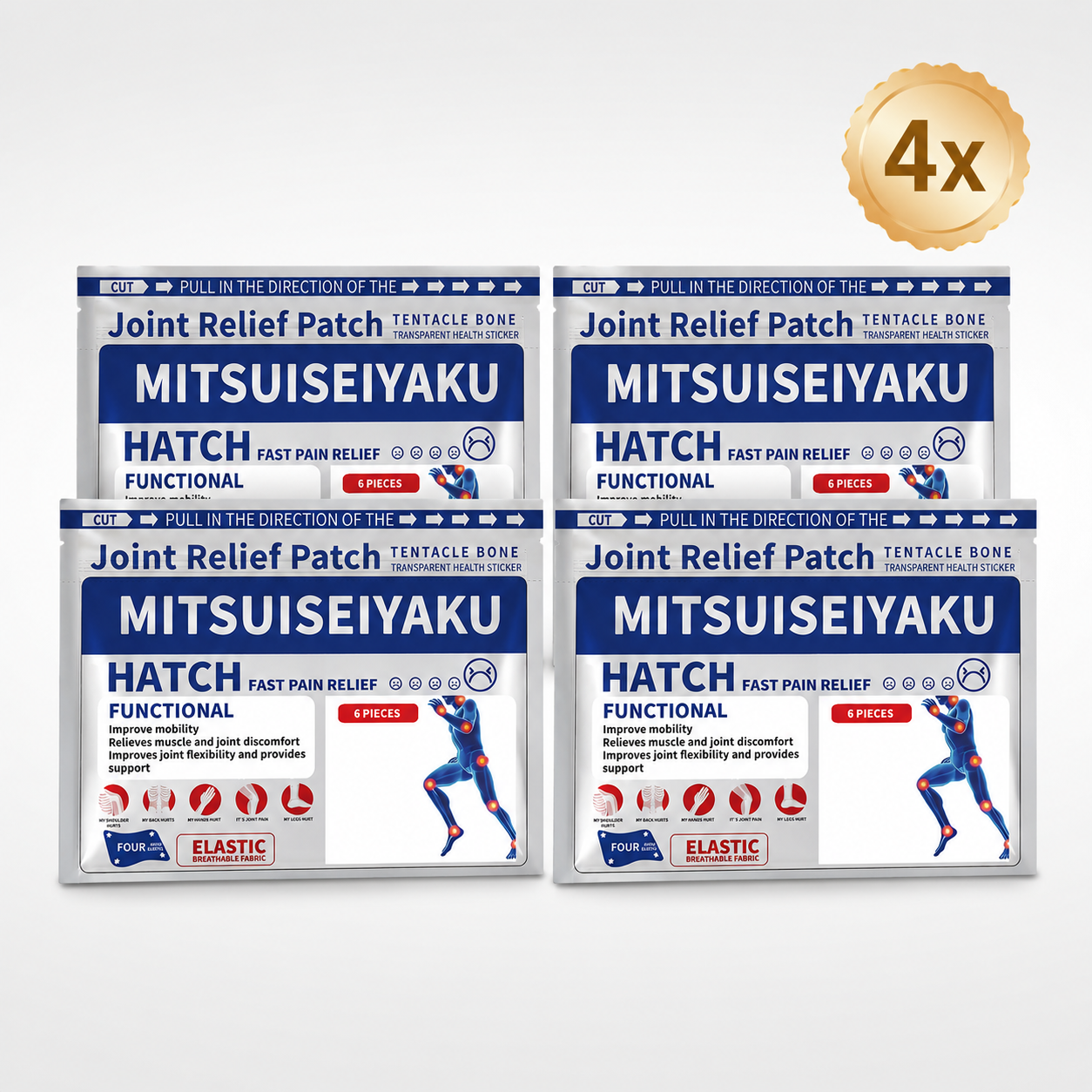Joint Relief Patch, Fast-Acting Pain Relief Patches for Knee, Back, Neck, Shoulder & Muscle Discomfort
