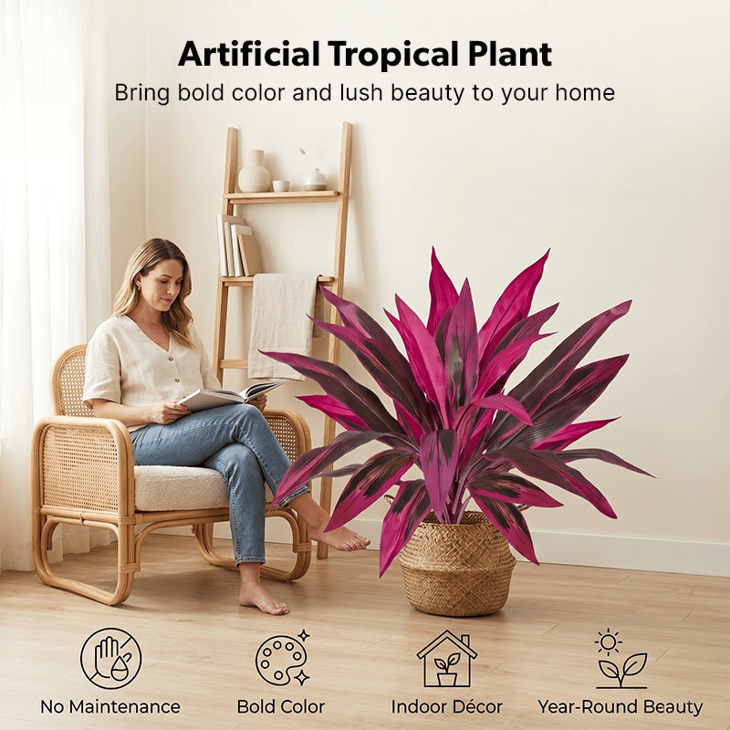 🔥 LAST DAY 50% OFF! 🏡🌿2Pcs Artificial Red Cordyline Ti Plant – No-Fuss Year-Round Vibrant Foliage!
