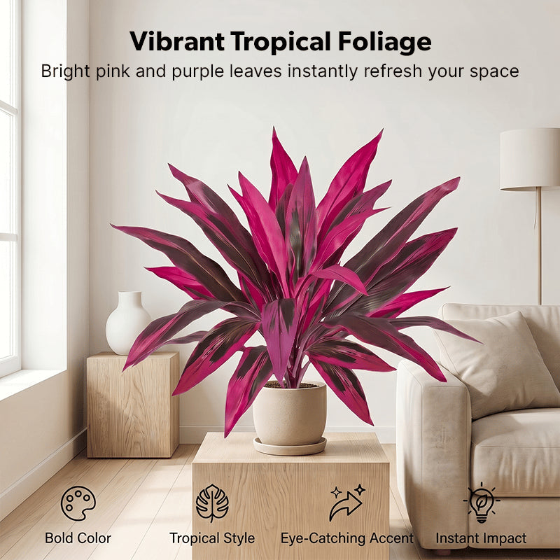 🔥 LAST DAY 50% OFF! 🏡🌿2Pcs Artificial Red Cordyline Ti Plant – No-Fuss Year-Round Vibrant Foliage!