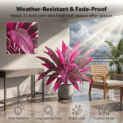 🔥 LAST DAY 50% OFF! 🏡🌿2Pcs Artificial Red Cordyline Ti Plant – No-Fuss Year-Round Vibrant Foliage!