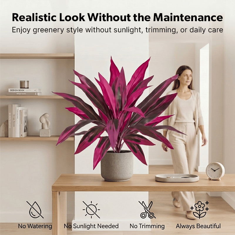 🔥 LAST DAY 50% OFF! 🏡🌿2Pcs Artificial Red Cordyline Ti Plant – No-Fuss Year-Round Vibrant Foliage!