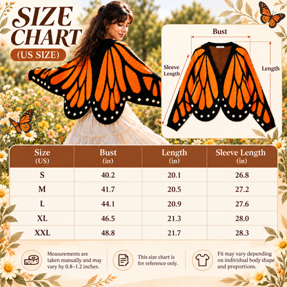 Hand-Crocheted Monarch Butterfly Cardigan